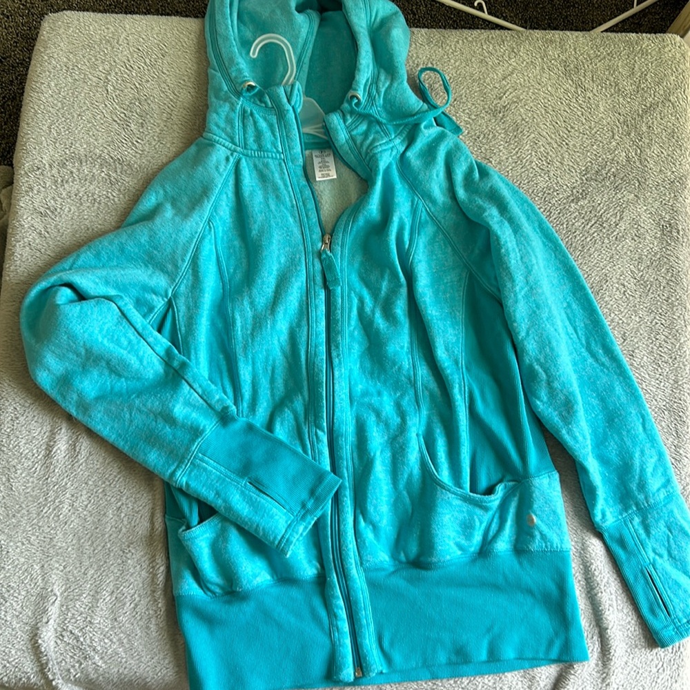 Turquoise zip up sweatshirt